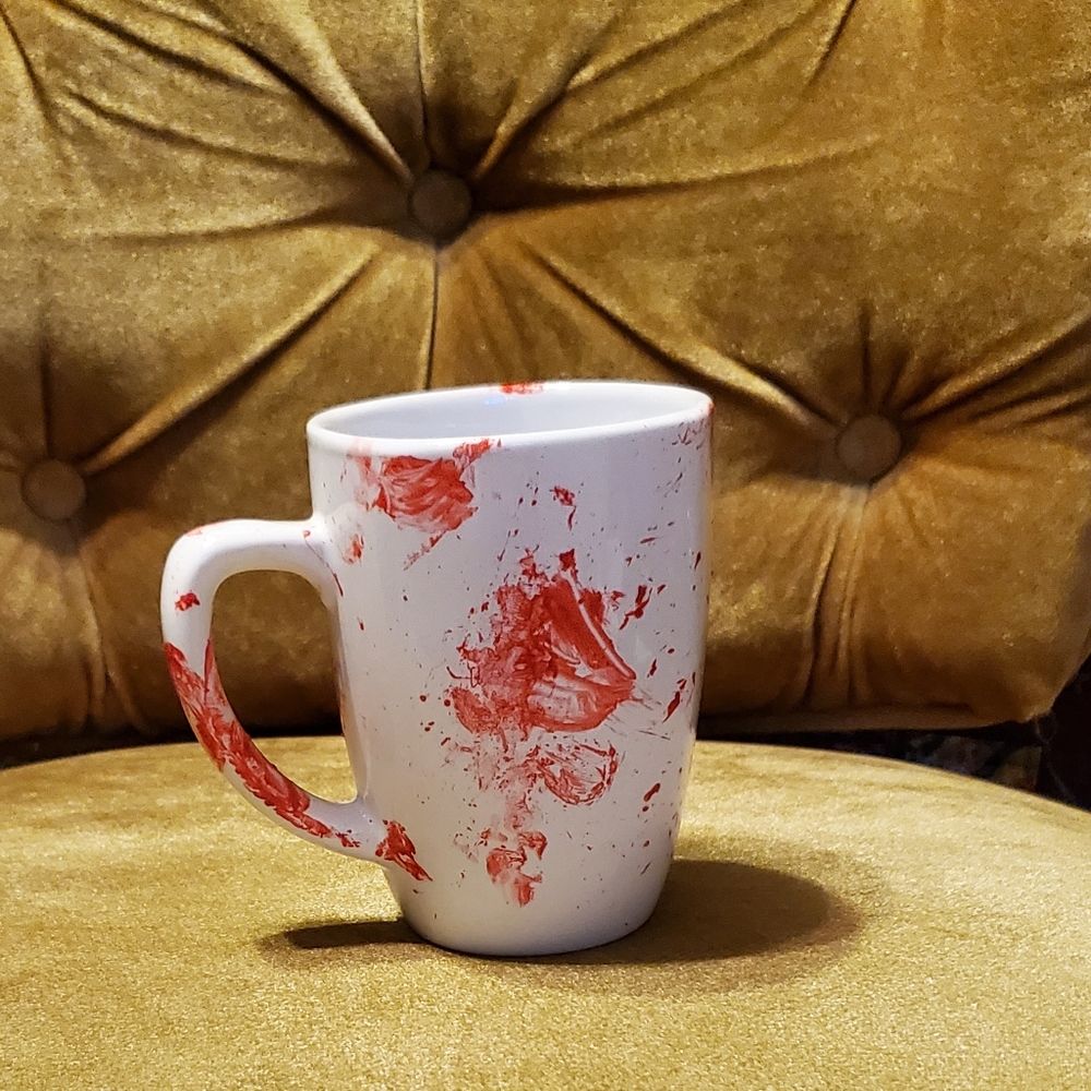 Blood spattered mug